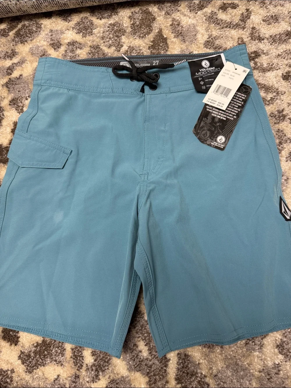 Volcom Kids Teal Swim Trunks
